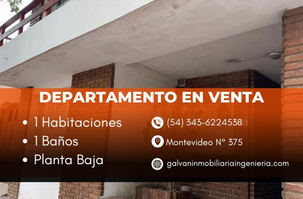#VENTA DEPARTAMENTO 1 DORMITORIO , PLANTA BAJA- VENDIDO-.